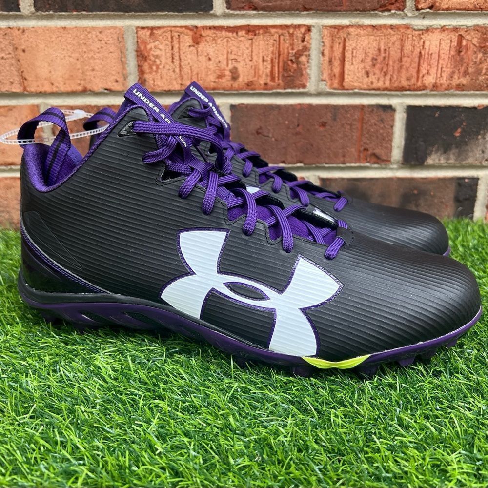 Under Armour Spine cleats 1292455-003 size 15 black/purple